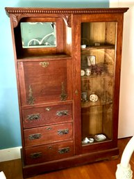 Antique Victorian Side By Side Secretary