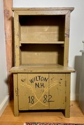 Antique Child Size Set Back Hutch Cupboard, Wilton NH (CTF10)