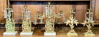 Five Antique Brass Girandoles (CTF20)