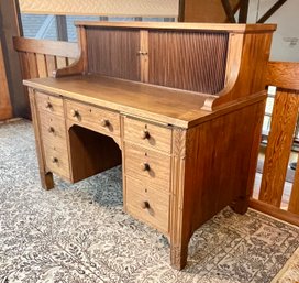 Vintage Mahogany Tambour Top Desk (CTF30)