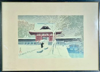 Hasui Kawase Woodblock, Snow At Shiba Park (CTF10)