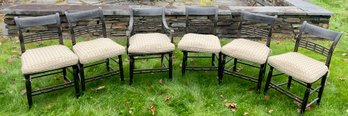 Set Of Six Federal Chairs In Old Black Paint (CTF30)