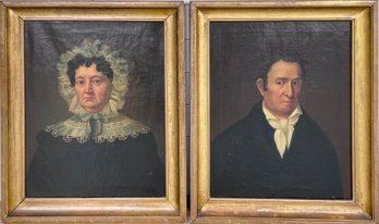 Pr. 19th C. Portraits, Husband And Wife (CTF20)