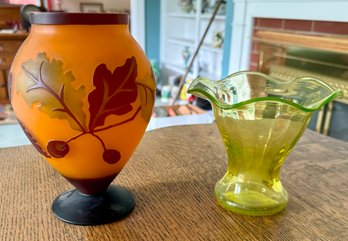 Two Art Glass Vases