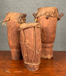 Three Vintage Carved Drums (CTF20)