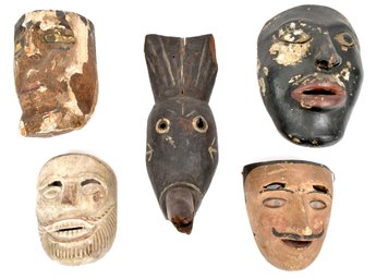 Five Vintage Carved Masks (CTF20)