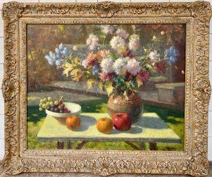 R. Allen Oil On Canvas, Still Life With Vase Of Flowers (CTF20)