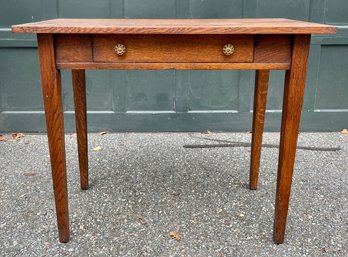 Early 20th C. Mission Oak One Drawer Table (CTF10)