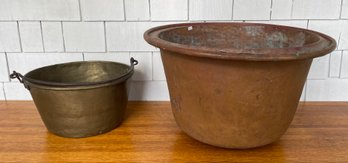 Antique Copper And Brass Bucket (CTF10)