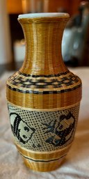 Bamboo Wrapped Porcelain Vase (CTF10)
