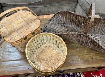 Three Vintage Baskets