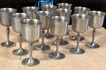 Vintage Pewter Wine Goblets, 12 (CTF10)