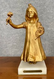 Henri Godet Gilt Bronze Sculpture, Anniversaire (CTF10)