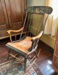 19th C. Paint Decorated Boston Rocker (CTF10)