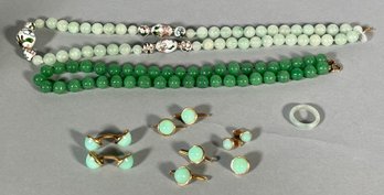 14k Gold Jade Mens Dress Set, And Other (CTF10)