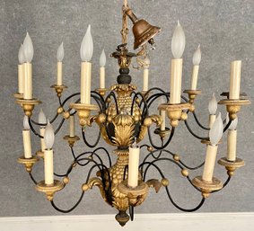 Vintage Carved Wood Chandelier (CTF30)