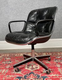 Knoll International Chrome And Leather Office Chair (CTF20)