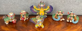 Six Vintage Asian Signed Ceramic Figures (CTF20)