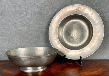 Match Italian Pewter Bowl And Charger (CTF10)