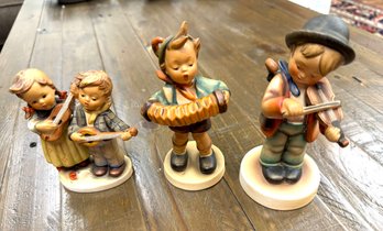 Three Vintage Hummels: Accordion, Happy Days, Fiddler