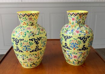 Antique Pr. Of John Wood Type Art Glass Vases (CTF20)
