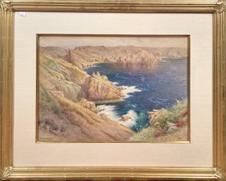 E.S. Cheeswright Watercolor, Ocean Side Cliffs (CTF20)