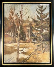 Vintage Oil On Canvas, Forest Landscape (CTF20)