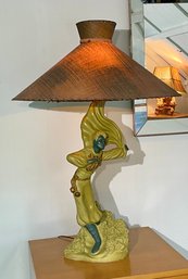 Vintage Chalkware Lamp Of Male Dancing