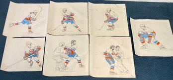 1982 NY Islanders Hockey Drawings By Mark Anderson (CTF10)