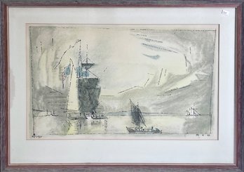 Feininger Lithograph Of Sailboats (CTF10)