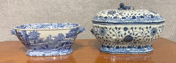 Two Blue & White Porcelain Tureens (CTF20)