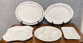 White Ceramic/porcelain Serving Platters, 5pcs (CTF20)