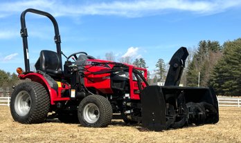 2013 Mahindra 25 Max Tractor With Bucket Loader, Snowblower, And Mowing Deck (Local Pick Up Only)