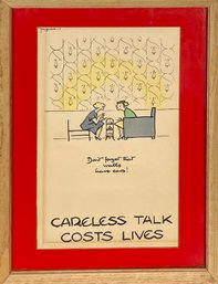 Fougasse WWII Propaganda Poster, Careless Talk Costs Lives (CTF10)