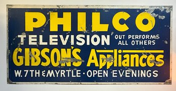Philco Television Metal Sign