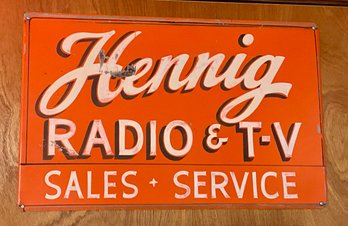 Vintage Hennig Metal Sign