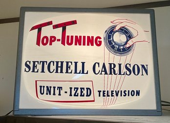 Top Tuning Satchel Carlson Unitized Television Lighted Sign