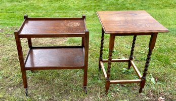 Vintage English Oak Teacart With Oak Stand (CTF20)