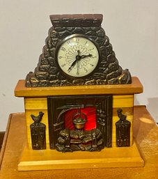 Vintage United Model 402 Lighted Fireplace Motion Clock