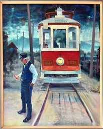 FA Clark Oil On Canvas, Chittenden Cable/Rail Car (CTF10)