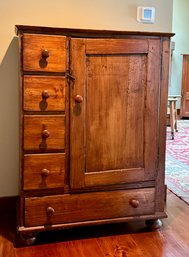 Unusual Antique Pine Cabinet (CTF30)