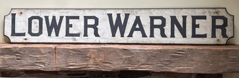 Large Antique NH Railroad Sign, Lower Warner (CTF20)