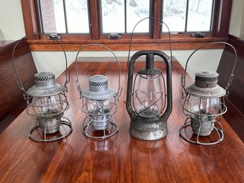 Four Antique Railroad Lamps, 2 Of 2 (CTF10)