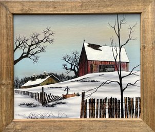H. Hargrove Giclee On Canvas, Red Barn (CTF10)
