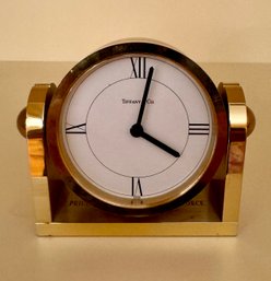 Tiffany Brass Desk Clock (CTF10)