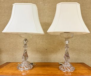 Pr. Fostoria Colony Pattern Banquet Lamps (CTF20)