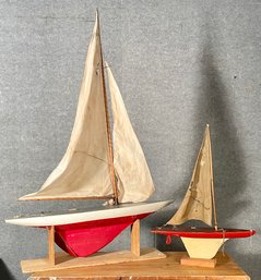 Two Vintage Hand Made Pond Boats (CTF20)