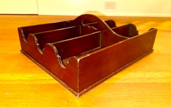 Antique Mahogany Wine Bottle Tray (CTF10)