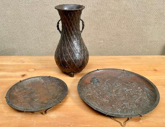 Three Vintage Bronze And Metal Items (CTF10)