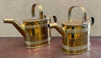 Two 19th C. Brass Watering Cans, Thelma Zak Estate (CTF10)